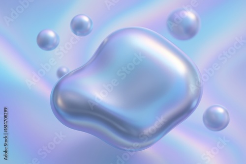 Wallpaper Mural Ethereal Pearlescent Amorphous Forms Floating in Soft Pastel Gradient Light Torontodigital.ca