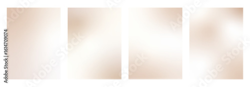 Blur cream beige gradients set. Gradation calm nude color vertical backgrounds collection. Abstract neutral backdrops template. Pastel brown beauty wallpaper. Vector delicate cover illustration.