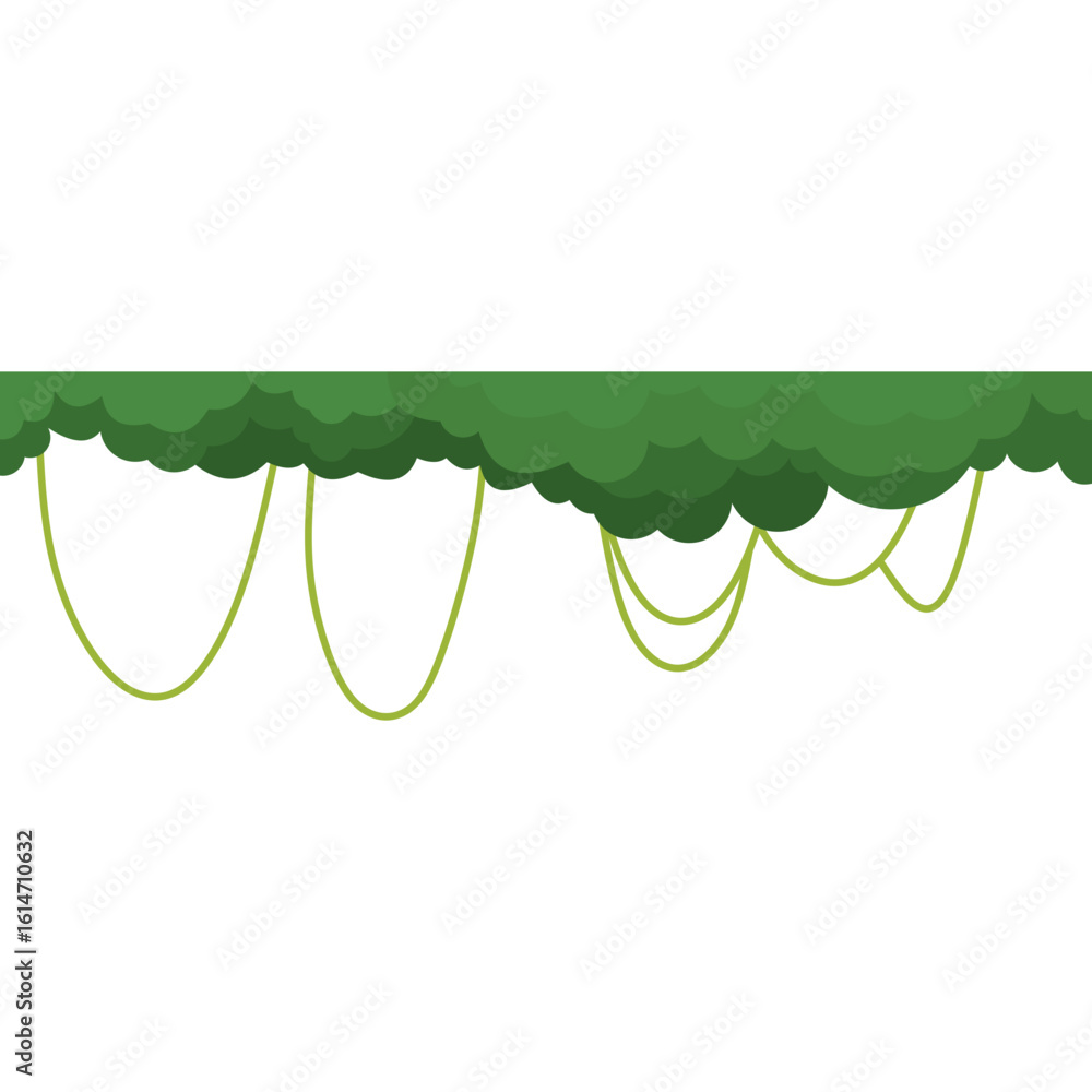 Naklejka premium Forest Leaves Border