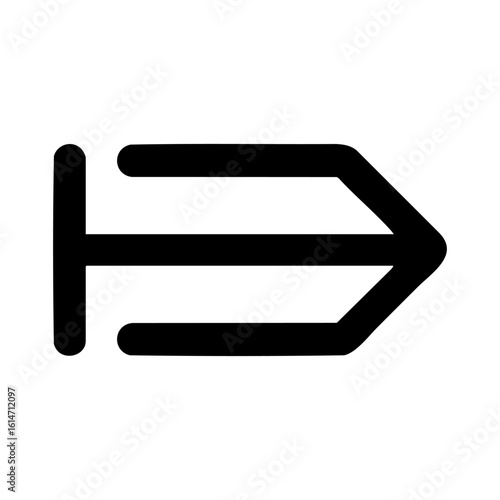 Bold tab indent arrow icon with a modern, rounded line art style.