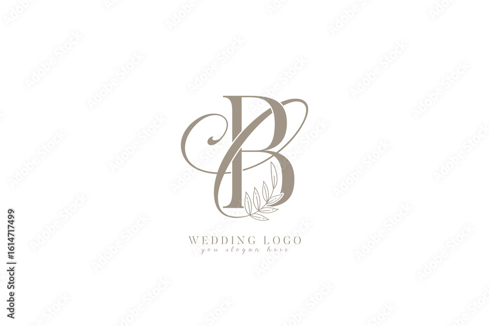Obraz premium CB BC monogram wedding logo with initial letters 