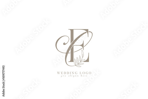 CE EC monogram wedding logo with initial letters 