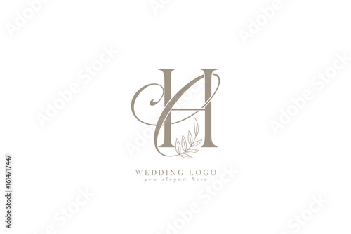 CH HC monogram wedding logo with initial letters 