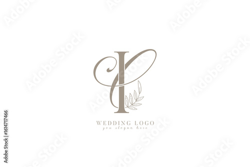 CI IC monogram wedding logo with initial letters 