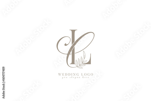 CL LC monogram wedding logo with initial letters 