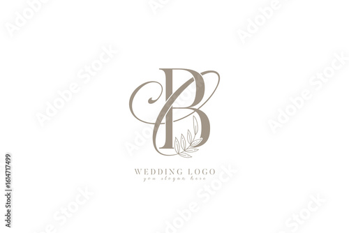 CB BC monogram wedding logo with initial letters 