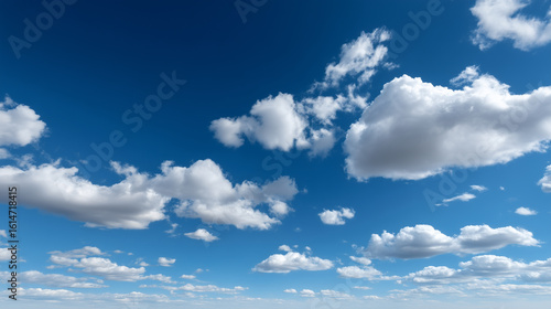 Fototapeta Naklejka Na Ścianę i Meble -  Calm atmosphere with fluffy clouds in bright sky