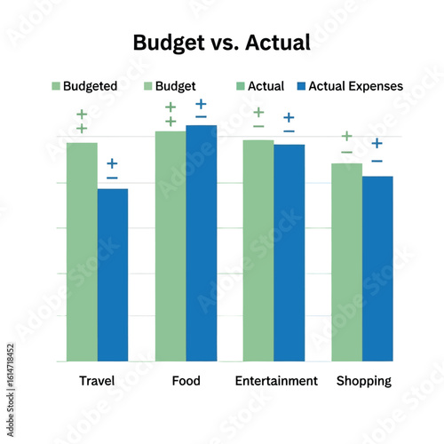 Budget versus actual spending comparison travel