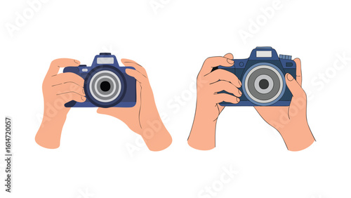 Capturing Moments Handheld Camera Illustration Photography Equipment Holding Device Artistic Expression Visual Storytelling Creative Tool Photographic Arts Hobbyist Pursuit