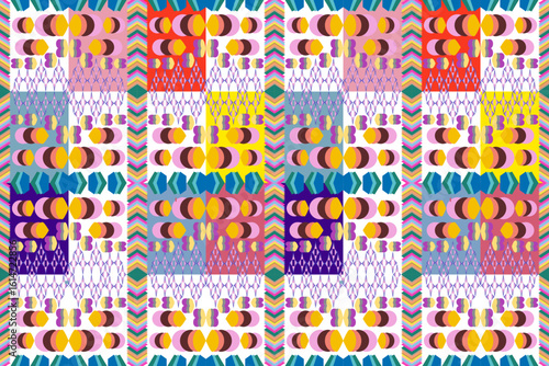 Coloruful striped from mixed geometric shape pattern
