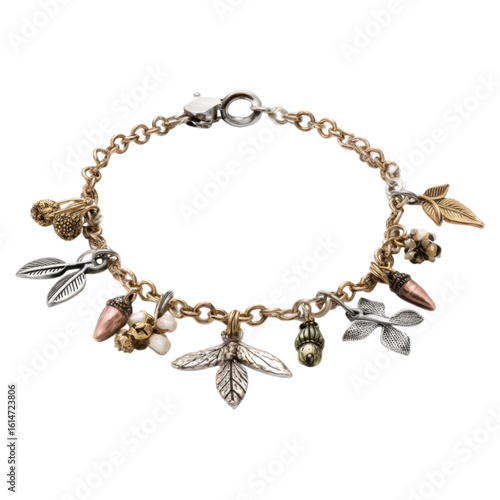 Wallpaper Mural Botanical Charm Bracelet with Mixed Metal and Unique Designs Torontodigital.ca