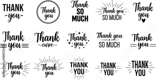 Express heartfelt gratitude with these versatile thank you typography designs
