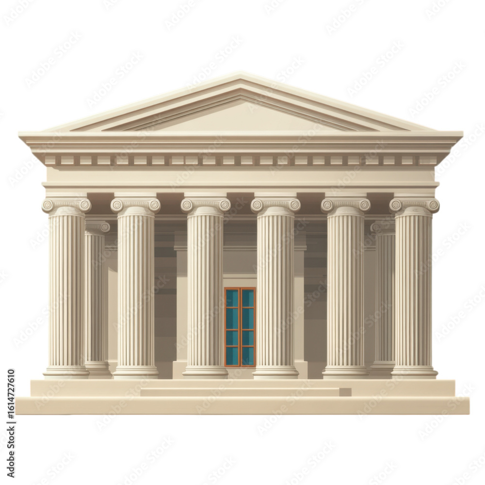 Fototapeta premium Elegant Neoclassical Bank Building Facade with Majestic Columns