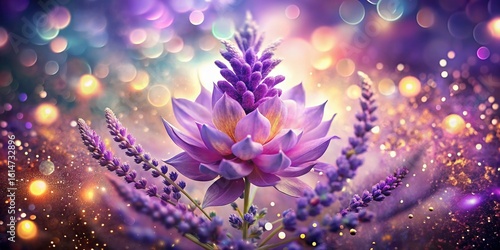 Abstract Lavender Floral Bokeh Design, Dotted Purple Flower Pattern, Soft Focus Background, Artistic Floral Wallpaper