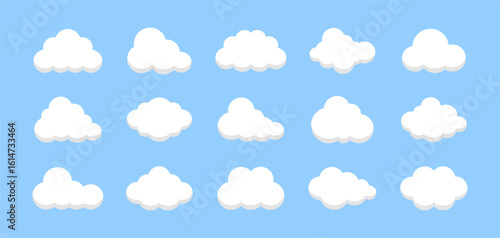 cloud collection vector set. rain, overcast, cloudy, sky, nature.
