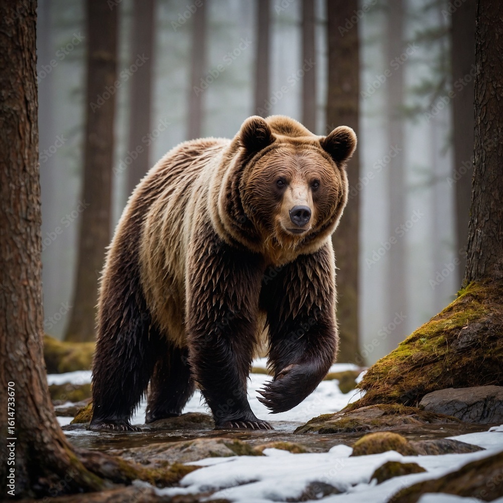 Fototapeta premium brown bear in the forest
