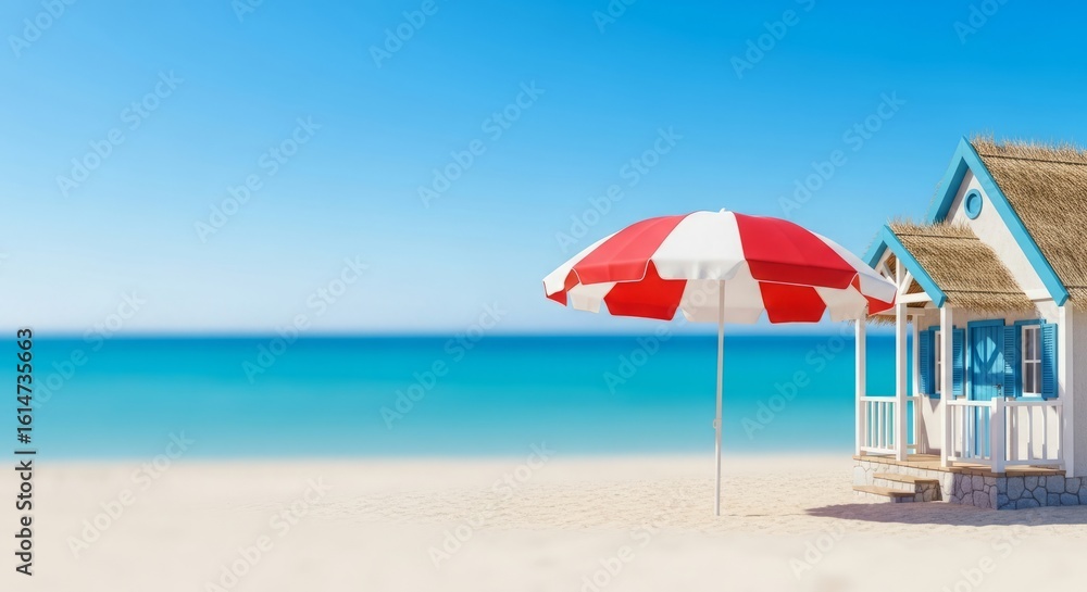 Beach House and Umbrella Beach House and Umbrella
