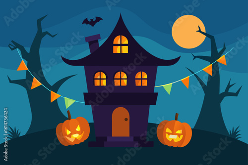 haunted treehouse glowing jack o lantern