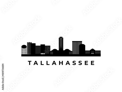 Vector Tallahassee skyline. Travel Tallahassee famous landmarks. Business and tourism concept for presentation, banner, web site.
