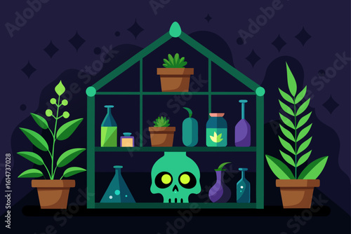 witch greenhouse glowing plants eyes