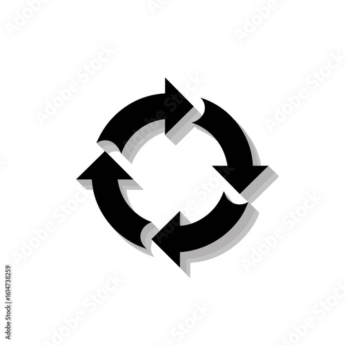 Dynamic Circular Arrows Graphic Design Concept in Minimalist Style for Modern Projects