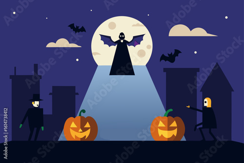 halloween costume contest moonlit rooftop