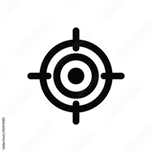 Black target icon with crosshairs on a white background