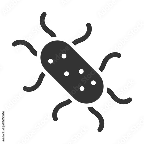 E Coli Icon Glyph Style. Vector Illustration Design