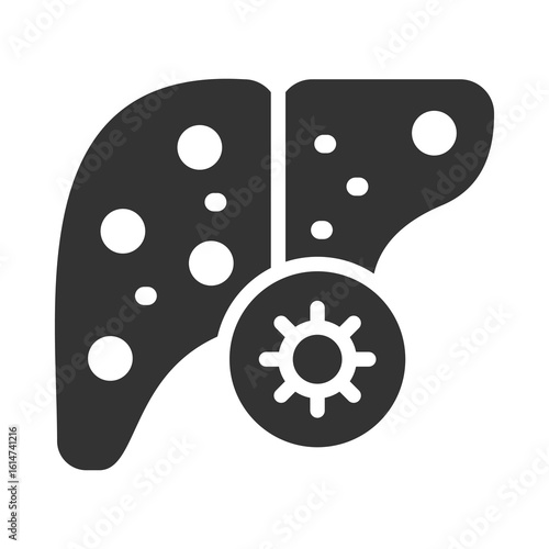 Hepatitis Icon Glyph Style. Vector Illustration Design