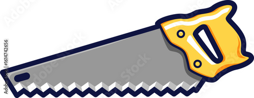 A vector illustration of a handsaw tool. Simple icon for woodworking, carpentry, or construction projects.