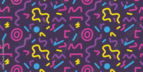 Retro 1990s style geometric pattern design