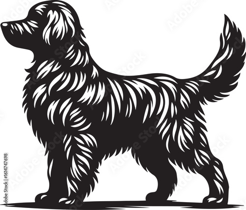 Dog silhouette vector art, Nice looking dog silhouette, Puppy dog silhouette vector illustration 