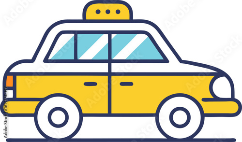 yellow taxi cab icon with white background