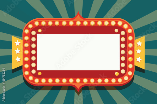 Retro cinema projector light frame vector illustration.