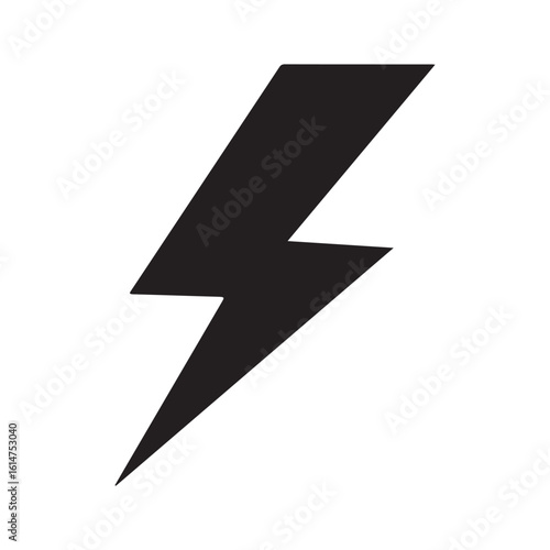 Free Download Energy and thunder lightning bolt vector silhouette on white background. Lightning bolt icon sign illustration design - GFXLoad
