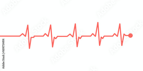 Medical Heartbeat Pulse Trace on White Background Symbol of Life and Health Medical Technology Heart Rate Visualization
