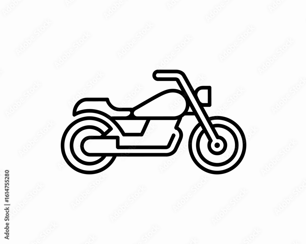 Fototapeta premium Modern Minimalist Motorcycle Line Art Illustration Perfect for Automotive and Transportation Designs and Motorbike Enthusiasts Seeking Sleek Graphics