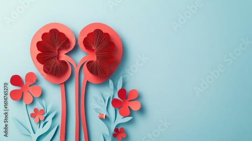 Paper Art Kidney Concept for Health Projects