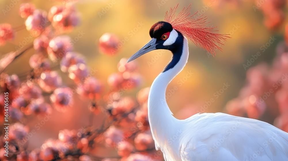 Fototapeta premium conservation red crowned crane