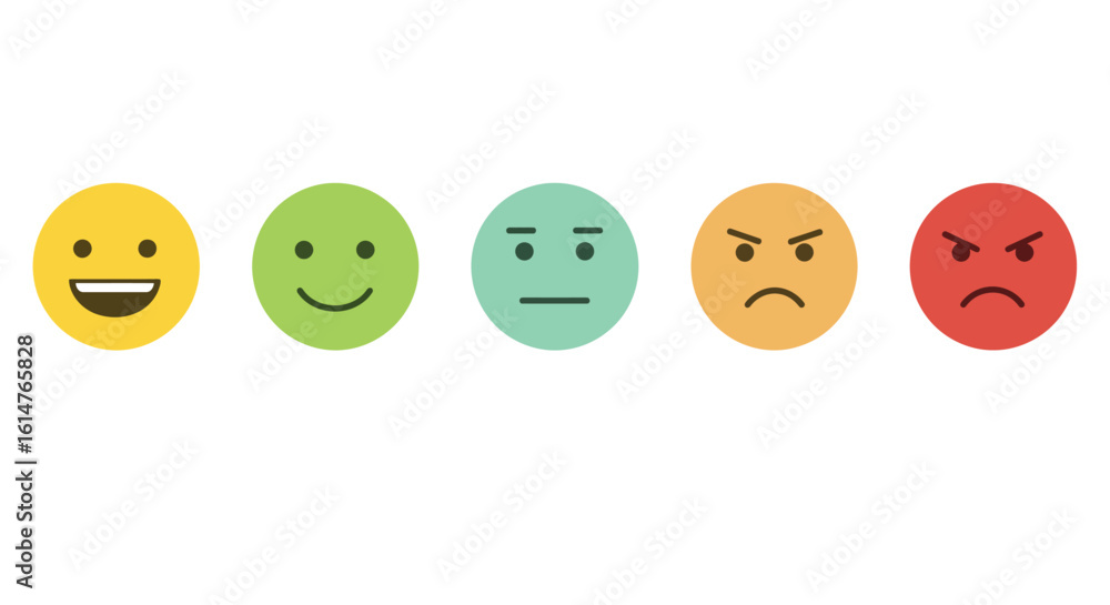 Naklejka premium Emotion Scale and Satisfaction Levels