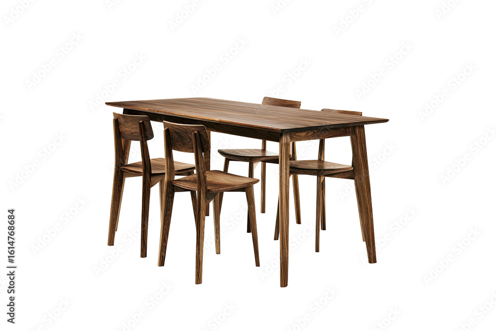 Fototapeta premium Wooden dining set, digital illustration