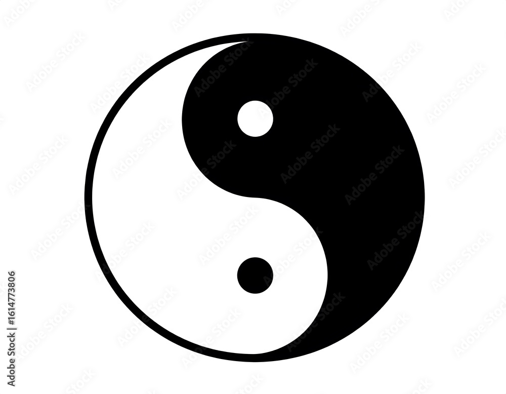 Yin Yang symbol circle black and white symbol Yin Yang symbol circle black and white symbol