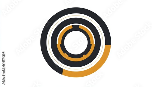 Free Download Dynamic module art illustration with concentric circular rings abstract design digital environment modern concept - GFXLoad