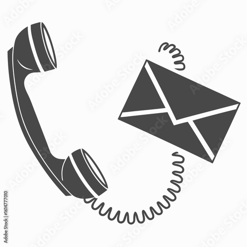 telephone receiver on white background