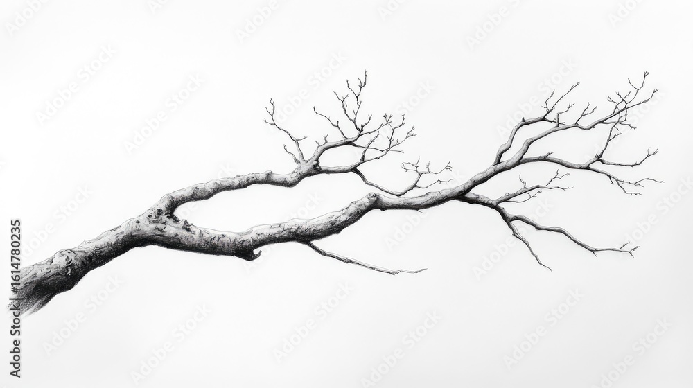 Fototapeta premium leaves tree branch drawing