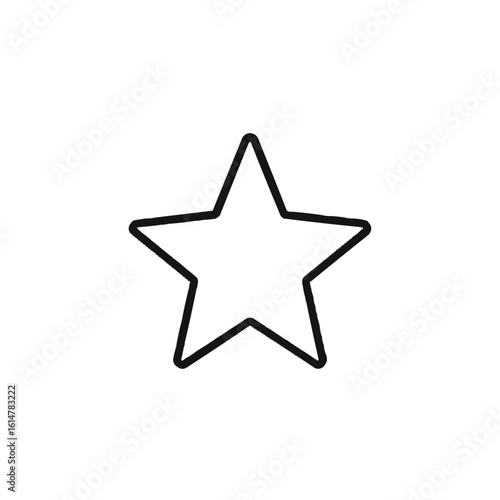 Simple outline of a five pointed star with a black border on a plain white background image design