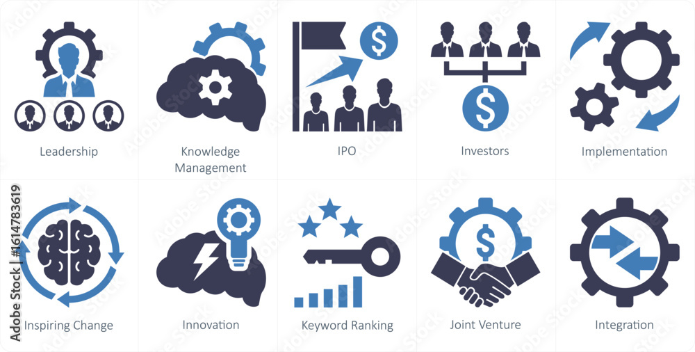 Fototapeta premium A set of 10 mix icons as leadership, knowledge management