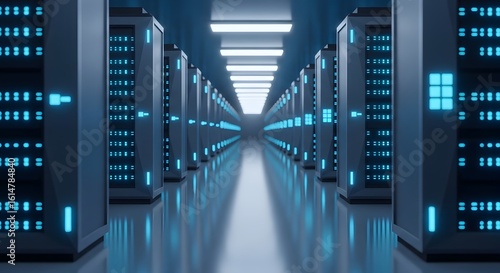 Wallpaper Mural Modern Data Center Servers, Cloud Computing, Networking, IT Infrastructure, Digital, Technology, Big Data, Cyber Security Torontodigital.ca