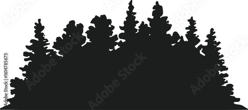 Pine Forest Silhouette – Evergreen Tree Vector Design
