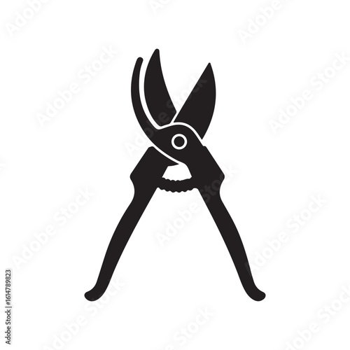 Hand pruner silhouette icon logo vector illustration isolated on white background